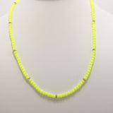 Neon Yellow Gold Beaded Triple Wrap Bracelet