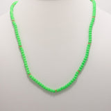 Neon Green Gold Beaded Triple Wrap Bracelet