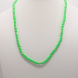 Neon Green Silver Beaded Triple Wrap Bracelet