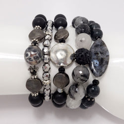 Powerful Pair:Black & White Bracelets