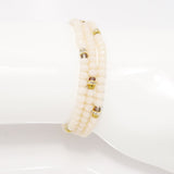 Bisque Gold Crystal Triple Wrap Bracelet