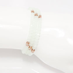 Clear Green Rose Gold Crystal Triple Wrap Bracelet