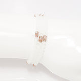 Frosted White Rose Gold Crystal Triple Wrap Bracelet