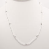 Frosted White Gold Crystal Triple Wrap Bracelet
