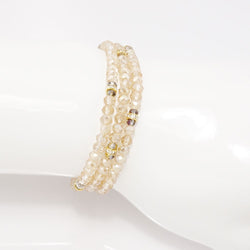 Gold Gold Crystal Triple Wrap Bracelet