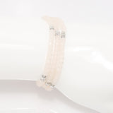 Light Bisque Silver Crystal Triple Wrap Bracelet