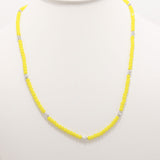 Bright Yellow Silver Crystal Triple Wrap Bracelet