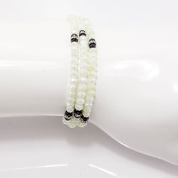 Pearl Black Crystal Triple Wrap Bracelet