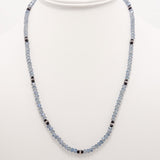 Sheer Blue Black Crystal Triple Wrap Bracelet