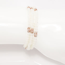 Off White Rose Gold Crystal Triple Wrap Bracelet