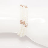 Off White Rose Gold Crystal Triple Wrap Bracelet