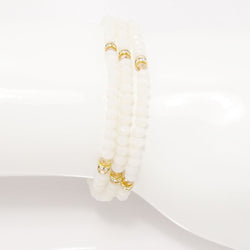 Off White Gold Crystal Triple Wrap Bracelet