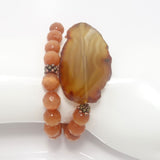 Orange Cat Eye Dual Wrap Bracelet