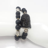 Black Agate Dual Wrap Bracelet