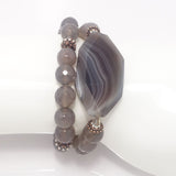 Sheer Grey Dual Wrap Bracelet