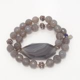 Sheer Grey Dual Wrap Bracelet