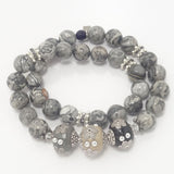 Grey Jasper Dual Wrap Bracelet