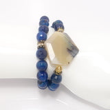 Blue Agate Dual Wrap Bracelet