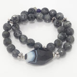 Grey Jasper Dual Wrap Bracelet