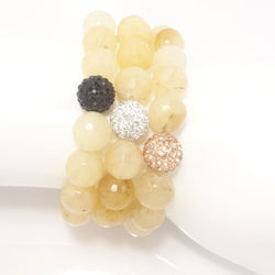 Sheer Yellow Quartz/Peach/Silver/Black