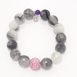 Black and White Agate/Pink
