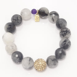 Black and White Agate/Gold