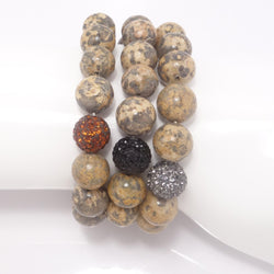 Leopard Agate/ Light Grey/Black/Copper