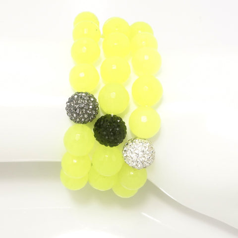 Neon Yellow Agate/Silver/Black/Light Grey