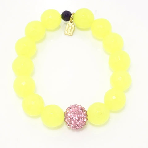 Neon Yellow Agate/Pink