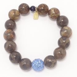 Dark Brown Dizzy/Light Blue