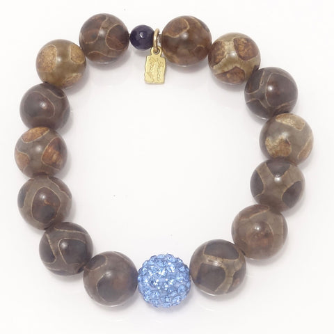 Dark Brown Dizzy/Light Blue