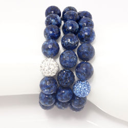 Navy Speckled Agate/Light Blue/Navy/Silver