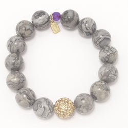 Grey Jasper/ Gold