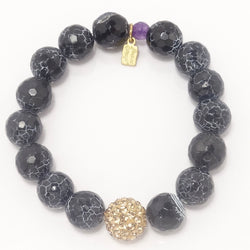 Black and White Crackled /Gold