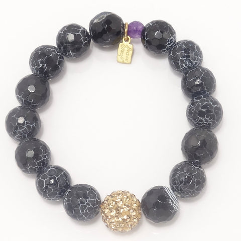 Black and White Crackled /Gold