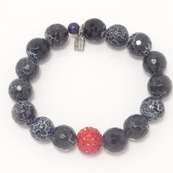 Black and White Crackled/Red