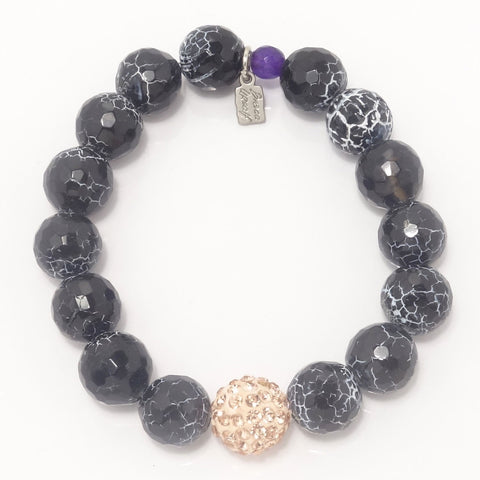 Black and White Crackled/Peach