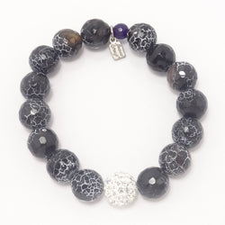 Black and White Crackled/Silver