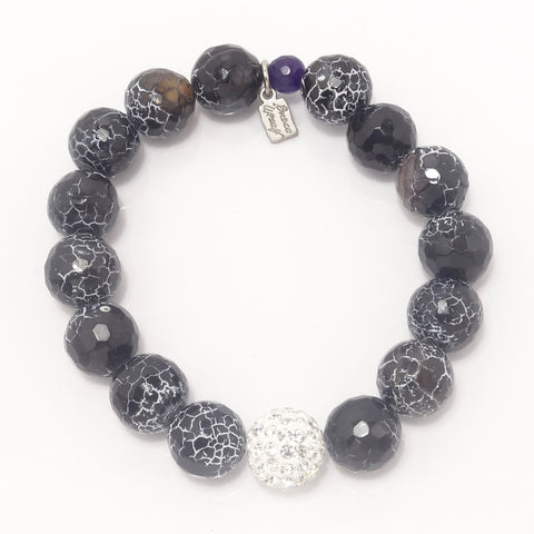 Black and White Crackled/Silver