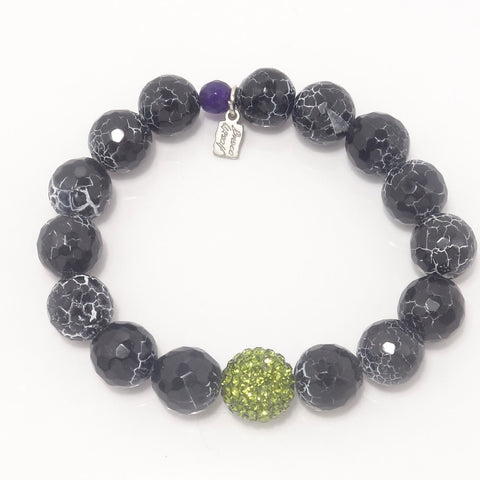 Black and White Crackled/Army Green