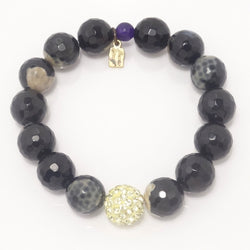 Black and Tan Agate /Light Yellow