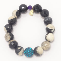 Black and Tan Agate /Turquoise