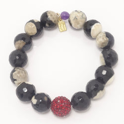 Black and Tan Agate/Red