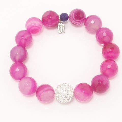 Hot Pink Agate/Silver