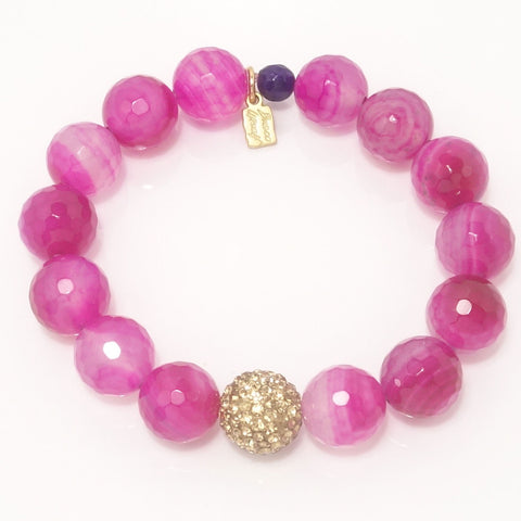 Hot Pink Agate/Gold