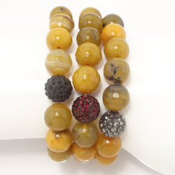 Mustard Agate/Dark Grey/ Maroon/Black