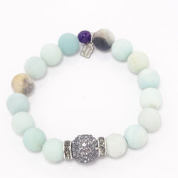 Seafoam Green Druzy/Light Grey Bracelet