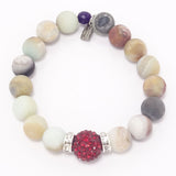 Seafoam Green Druzy/Red Bracelet