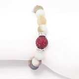 Seafoam Green Druzy/Red Bracelet