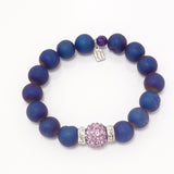 Navy Rainbow Druzy/Purple Bracelet